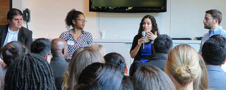 Picture of speaker panel at Fostering MBA Access event