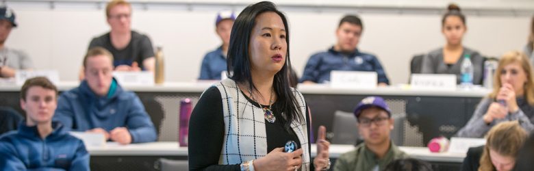Christina Fong teaches a class