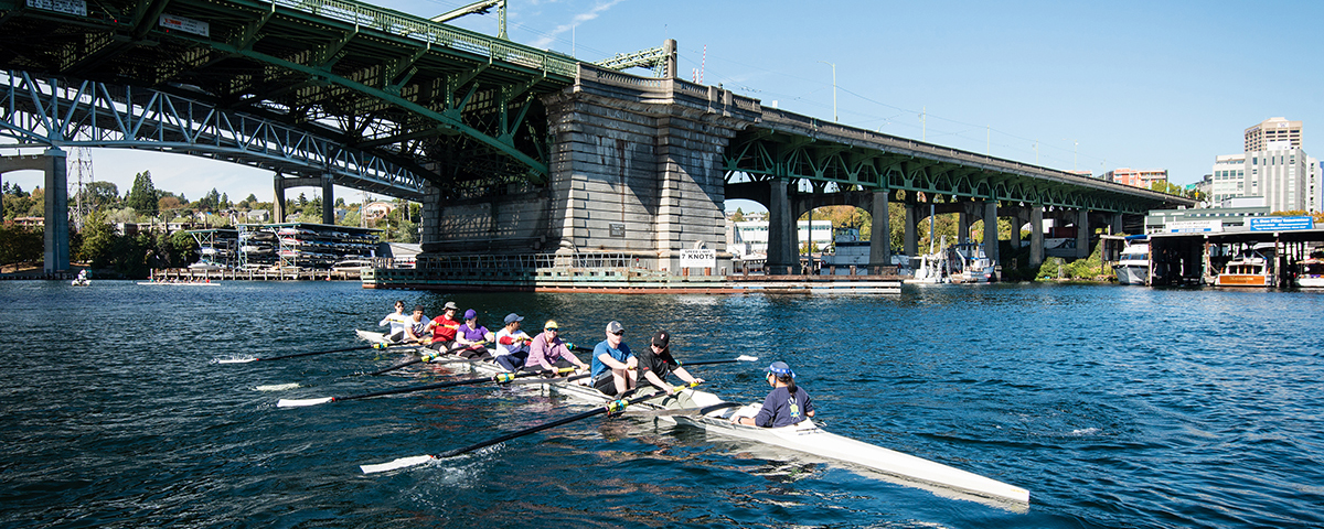 TMMBA students rowing, during teamwork session