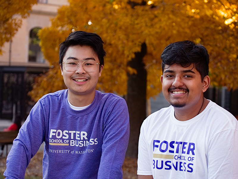Foster students in front of Paccar