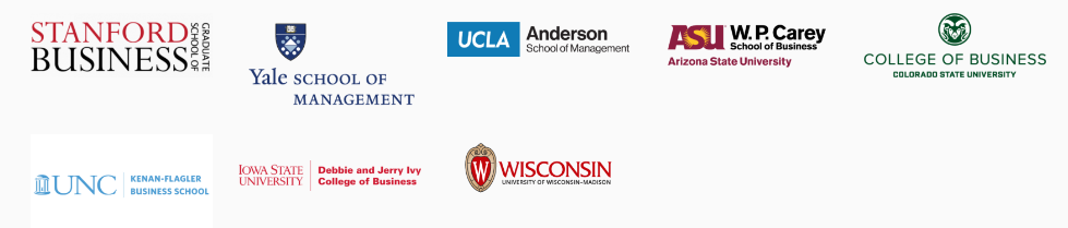Silver sponsors: Stanford Gradate School of Business, Yale School of Management, UCLA Anderson, ASU W.P. Carey, Colorado State,. UNC, Iowa State, University of Wisconsin-Madison