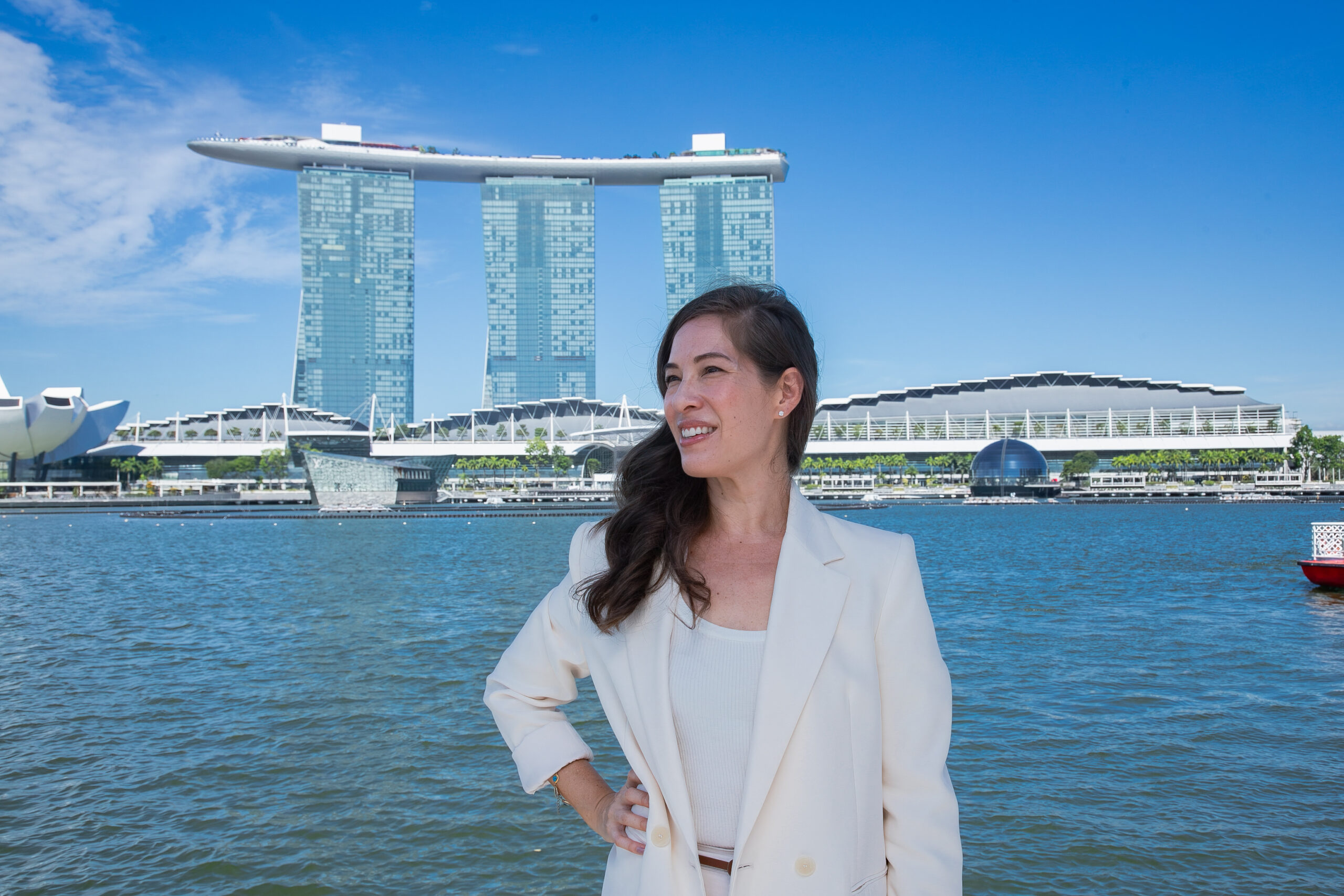 Professional portrait of Melanie Sharpe Nseir in Singapore.