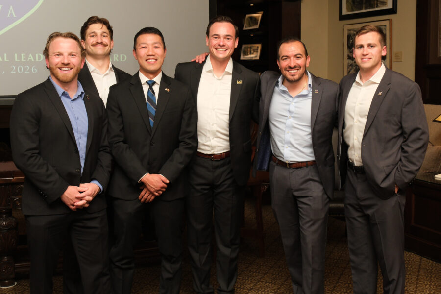 From left to right: Foster Veterans Association members Shane Small, Nash Phillips, Gene Ahn, Gareth Farrell, Joshua Rodriguez, and Max Getler.