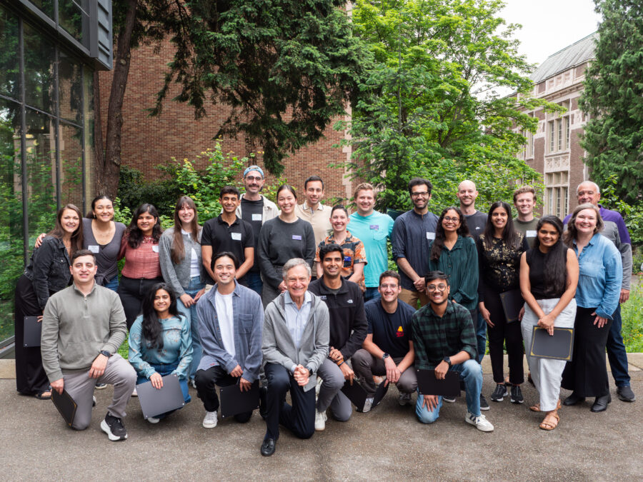 Ed Fritzky (center front) posing with the outgoing 2025 Fritzky Fellows and the incoming 2026 Fellows during the transition meeting.