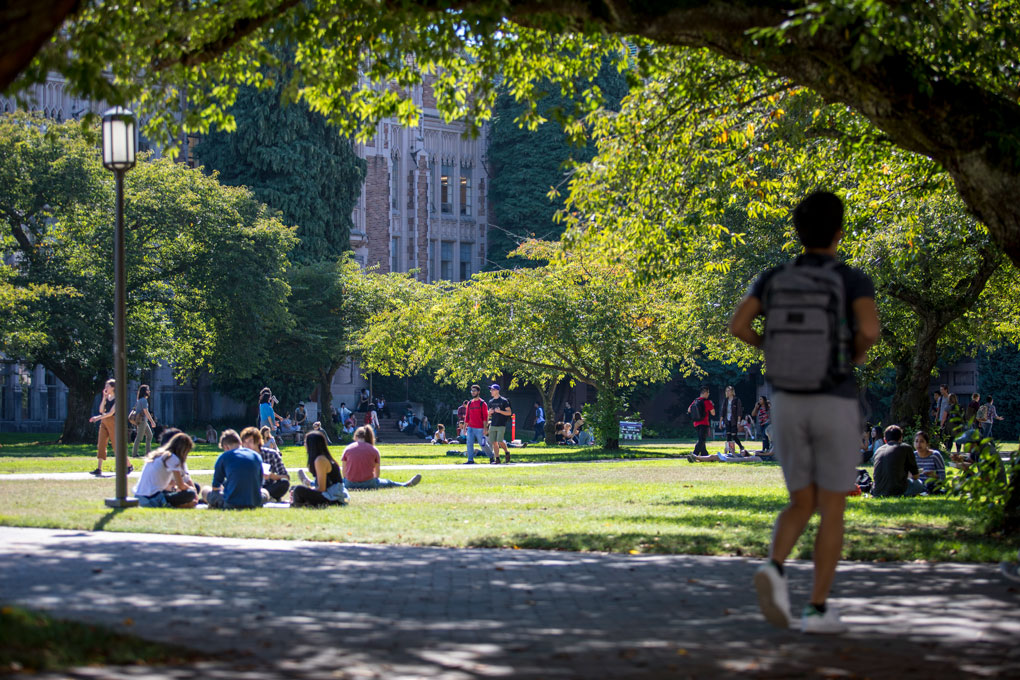 University of Washington students on campus.